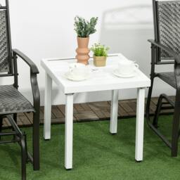 Rackhams Garden Side Table Coffee Table with Umbrella Hole for Patio Balcony - 1 - 51 x 51 x 51 cm - 51 - thumbnail 1