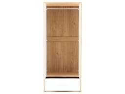Rackhams Seville 2 Door 1 Drawer Double Wardrobe - Grey High Gloss and Light Oak - thumbnail 4