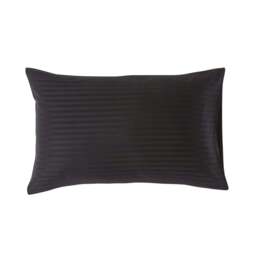 Rackhams Silky 330 TC Egyptian Cotton Satin Stripe Housewife Pillowcase, Standard Size - Black