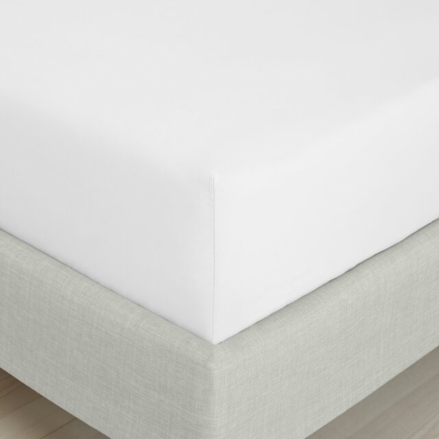 Rackhams 200 Thread Count Cotton Percale Extra Deep Fitted Sheet - White - Double - image 1