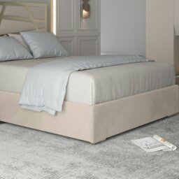 Rackhams Arabella Upholstered Soft Velvet Metal Bed Frame - Cream - Silver - Double - thumbnail 3