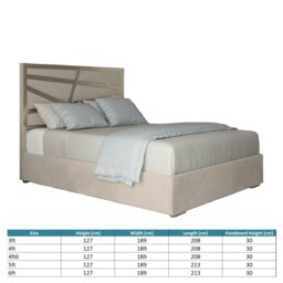 Rackhams Arabella Upholstered Soft Velvet Metal Bed Frame - Cream - Silver - Double - thumbnail 4