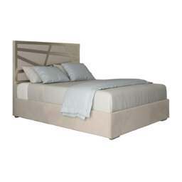 Rackhams Arabella Upholstered Soft Velvet Metal Bed Frame - Cream - Silver - Double - thumbnail 6