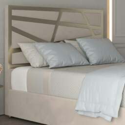Rackhams Arabella Upholstered Soft Velvet Metal Bed Frame - Cream - Silver - Double - thumbnail 2