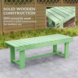 Rackhams 1.1M Outdoor Garden Bench Patio Loveseat Fir Wood 2 Person - Light Green - Fir Wood - 110 x 38 x 35 cm - thumbnail 5