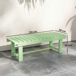 Rackhams 1.1M Outdoor Garden Bench Patio Loveseat Fir Wood 2 Person - Light Green - Fir Wood - 110 x 38 x 35 cm - thumbnail 6