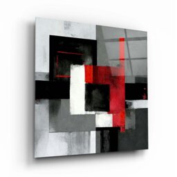 Rackhams Abstract Glass Wall Art 11 - 50x50cm - Tempered Glass (4 mm)