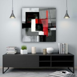 Rackhams Abstract Glass Wall Art 11 - 50x50cm - Tempered Glass (4 mm) - thumbnail 4