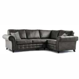 Rackhams Oakland 4 Seater Leather Corner Sofa Chesterfield Style - Tan - Left Hand Facing - thumbnail 4