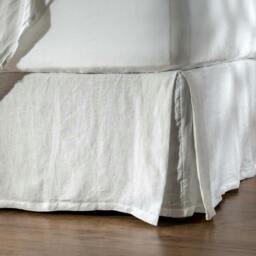 Rackhams White French Linen Bed Valance - Double - thumbnail 1