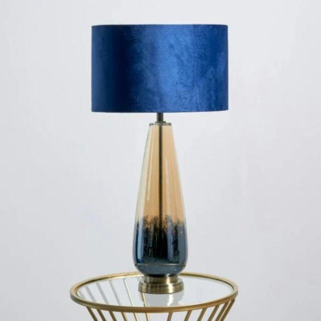 Rackhams Elena Blue Glass Table Lamp - image 1