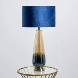 Rackhams Elena Blue Glass Table Lamp - thumbnail 1