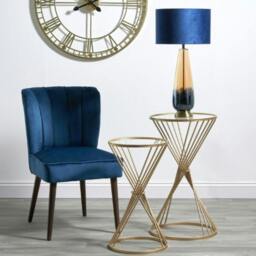 Rackhams Elena Blue Glass Table Lamp - thumbnail 2