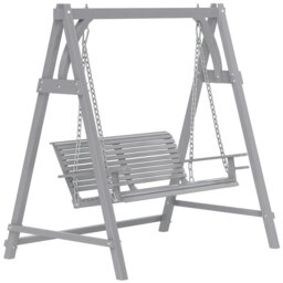 Rackhams 2 Seater Wooden Garden Swing Seat Hammock Bench Lounger, Natural - Natural wood finish - Larch Wood - 180L x 120W x 185Hcm - thumbnail 6