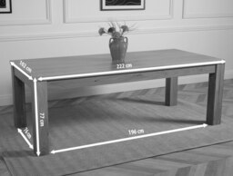 Rackhams Dakota Chunky Oak Dining Table - 222cm - Brown - Matte Laquer - 1 - thumbnail 6