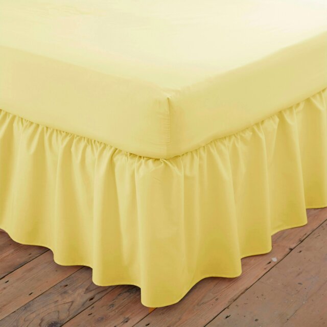 Rackhams Charlotte Thomas Poetry Plain Dye Polycotton Single Platform Valance Sheet Frilled - Aubergine - 90 x 190cm - Lemon - King - image 1