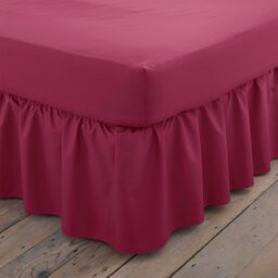 Rackhams Charlotte Thomas Poetry Plain Dye Polycotton Single Platform Valance Sheet Frilled - Aubergine - 90 x 190cm - Lemon - King - thumbnail 6