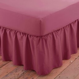 Rackhams Charlotte Thomas Poetry Plain Dye Polycotton Single Platform Valance Sheet Frilled - Aubergine - 90 x 190cm - Lemon - King - thumbnail 2