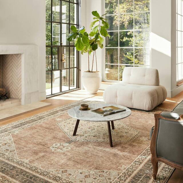 Rackhams Becki Owens Lila-Vintage Grey Brown Blue Traditional Boho Rug - 200 x 275 cm - image 1