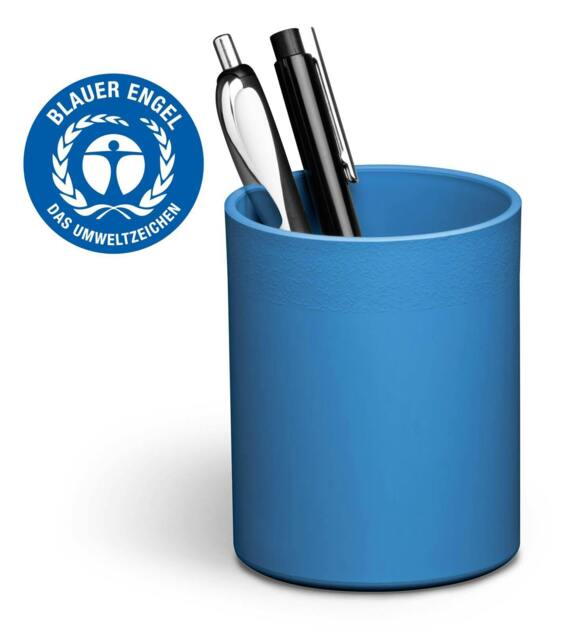 Rackhams ECO Plastic Pen Pot Pencil Holder Desk Tidy Organiser - 6 Pack - Blue