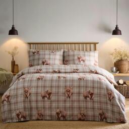Rackhams Highland Cow Natural Duvet Cover Set - Double - thumbnail 1