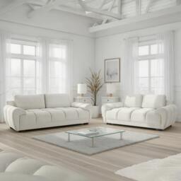 Rackhams Zura Plush Velvet Large 3 + 2 Sofa Suite - Cream, Grey or Mocha - Mocha - thumbnail 5