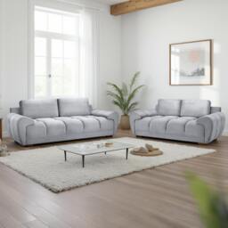 Rackhams Zura Plush Velvet Large 3 + 2 Sofa Suite - Cream, Grey or Mocha - Mocha - thumbnail 2