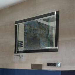 Rackhams Extra Large Black Venetian Glass Frame Wall Mirror - 120cm x 80cm