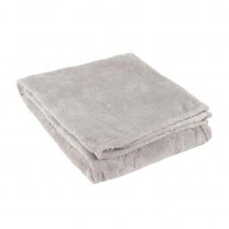 Rackhams Flannel Fleece Snowflake Soft Throw - Grey - 140cm x 180cm - Grey - 100% Polyester