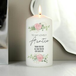 Rackhams Personalised Abstract Rose Pillar Candle - thumbnail 2