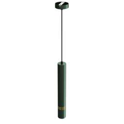 Rackhams Joker Contemporary Pendant Lamp 1XGU10 Hand Made Cylindrical Style Light Finished in Green With Striking Gold Detail - thumbnail 3