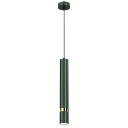 Rackhams Joker Contemporary Pendant Lamp 1XGU10 Hand Made Cylindrical Style Light Finished in Green With Striking Gold Detail - thumbnail 5