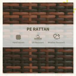 Rackhams 3 Pieces Rattan Bistro Set Balcony Furniture with Cushions, Storage Function - Cream White - thumbnail 6