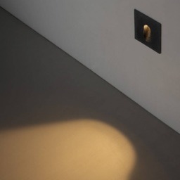 Rackhams 1 Watt Square Recessed Black Outdoor Step Light Fixture - thumbnail 2