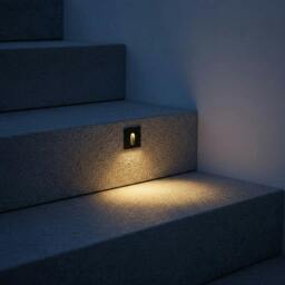 Rackhams 1 Watt Square Recessed Black Outdoor Step Light Fixture - thumbnail 3