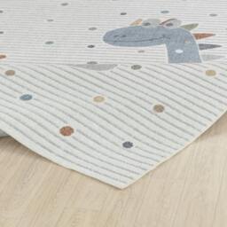 Rackhams Lillian-Kids Beige Blue Orange Grey Washable Rug for Children's Rooms - 80 x 150 cm - thumbnail 5