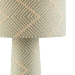 Rackhams Duck Egg and Cream Jacquard Zig Zag Lamp with Fabric Shade and Base - thumbnail 3