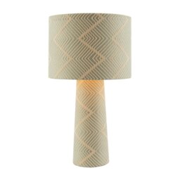 Rackhams Duck Egg and Cream Jacquard Zig Zag Lamp with Fabric Shade and Base - thumbnail 2