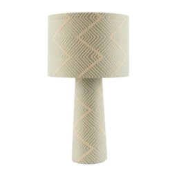 Rackhams Duck Egg and Cream Jacquard Zig Zag Lamp with Fabric Shade and Base - thumbnail 1