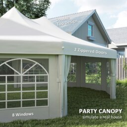 Rackhams 10 Sides Heavy Duty Tent Gazebo Outdoor Party Wedding Event Marquee - 8.9m x 6.5m x 3.8m - thumbnail 4