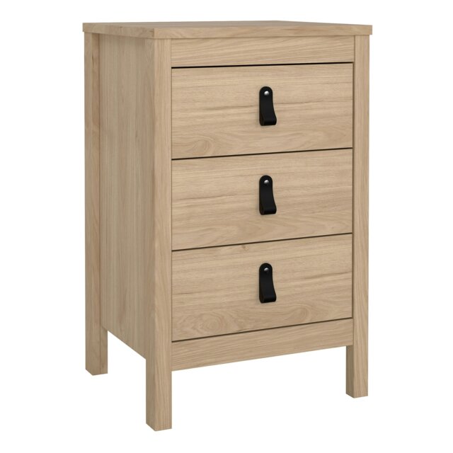 Rackhams Barcelona Bedside Table 3 Drawers in Jackson Hickory Oak - Brown - Manufactured wood - 1 - image 1