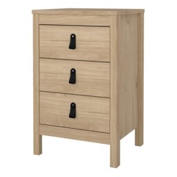 Rackhams Barcelona Bedside Table 3 Drawers in Jackson Hickory Oak - Brown - Manufactured wood - 1 - thumbnail 3