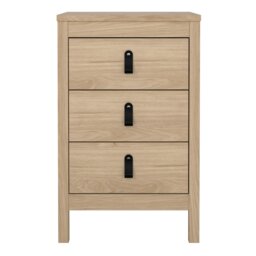 Rackhams Barcelona Bedside Table 3 Drawers in Jackson Hickory Oak - Brown - Manufactured wood - 1 - thumbnail 2