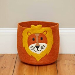 Rackhams Felt Handmade Kids Lion Rug and Storage Basket - Rug - thumbnail 4