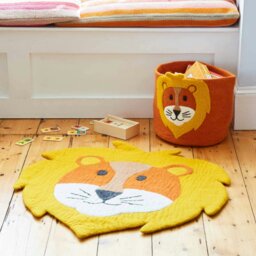 Rackhams Felt Handmade Kids Lion Rug and Storage Basket - Rug - thumbnail 2