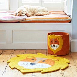 Rackhams Felt Handmade Kids Lion Rug and Storage Basket - Rug - thumbnail 5