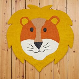 Rackhams Felt Handmade Kids Lion Rug and Storage Basket - Rug