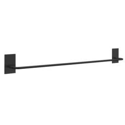 Rackhams Black Stainless Steel 62.5cm Towel Rail Self Adhesive Bathroom Wall Mounted - thumbnail 1