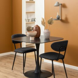 Rackhams Malta Ceramic Square Dining Table Black - Black - No - Black - thumbnail 4