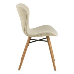 Rackhams Batilda Dining Chairs with Cream Fabric and Oak Set of 2 - 1 - thumbnail 3